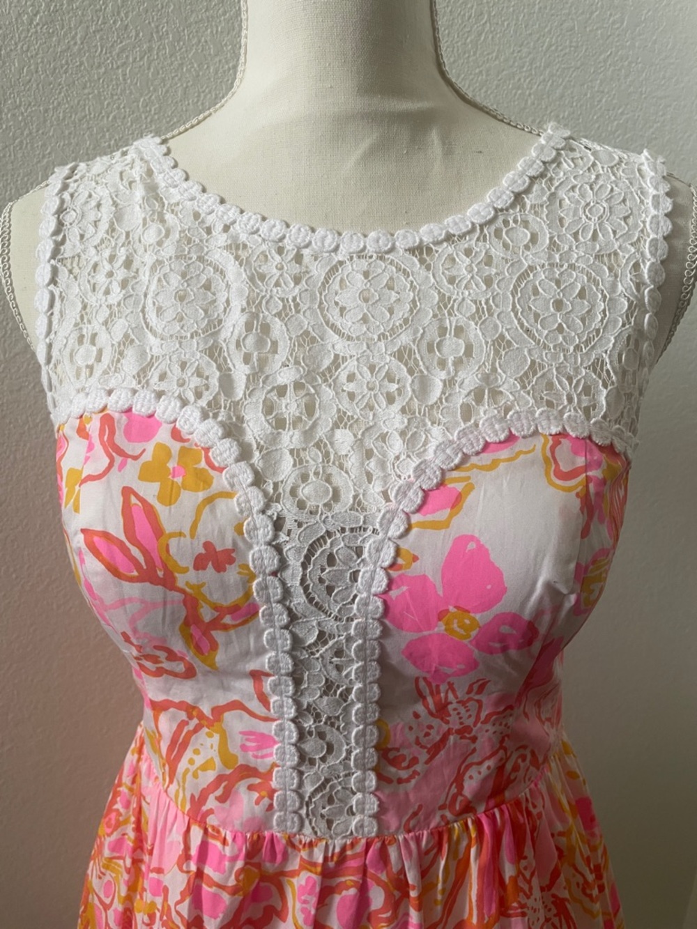 Lilly Pulitzer Women’s Pink White Floral Sleeveless Reagan Fit & Flare Dress - Picture 2 of 13